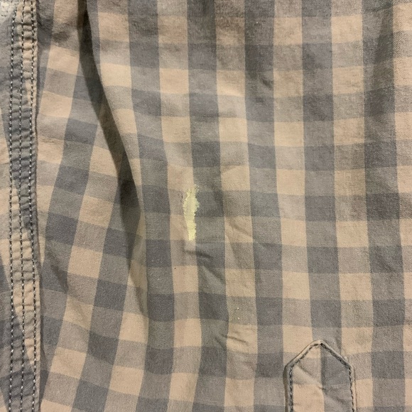 Levis Shirt Mens Medium Grey/Blue Plaid Fall Long Sleeve Casual Pocket Button Up - Picture 10 of 10